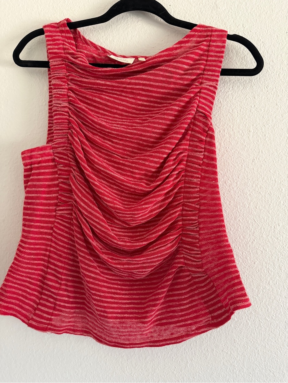 Anthropologie Deletta Red/White Striped Linen Tank Top